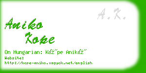 aniko kope business card